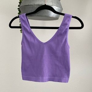 Purple Seamless Cropped Tank
